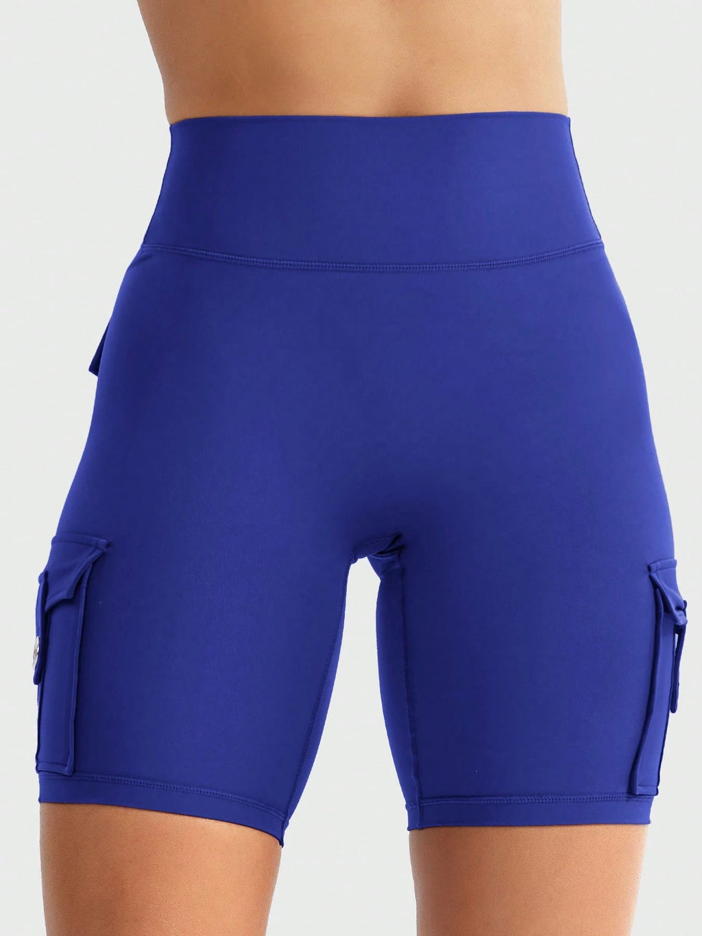 Clean & Professional (Recommended)  Women's High Waisted 8" Biker Shorts with Cargo Pockets