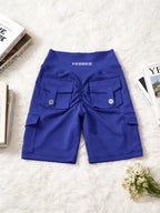 Clean & Professional (Recommended)  Women's High Waisted 8" Biker Shorts with Cargo Pockets