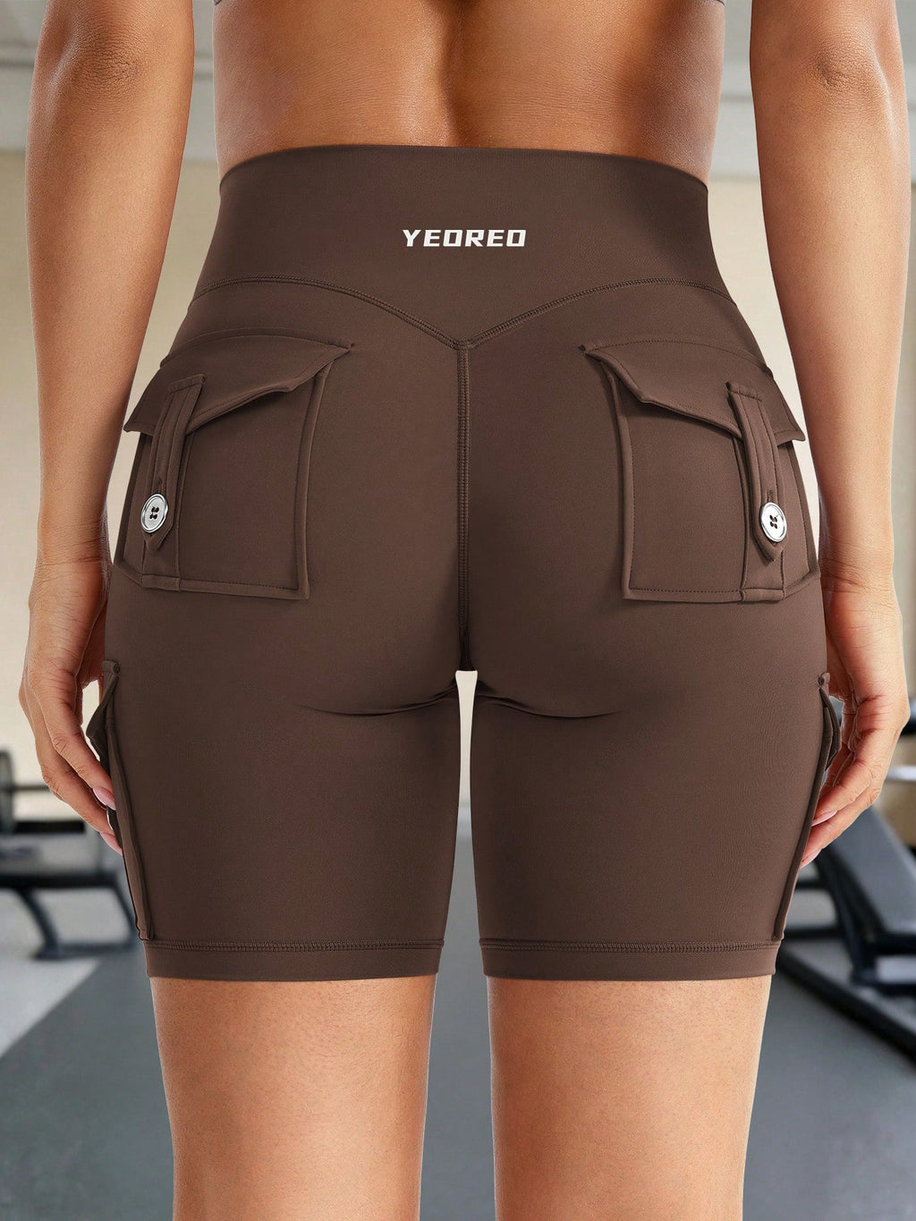 Clean & Professional (Recommended)  Women's High Waisted 8" Biker Shorts with Cargo Pockets