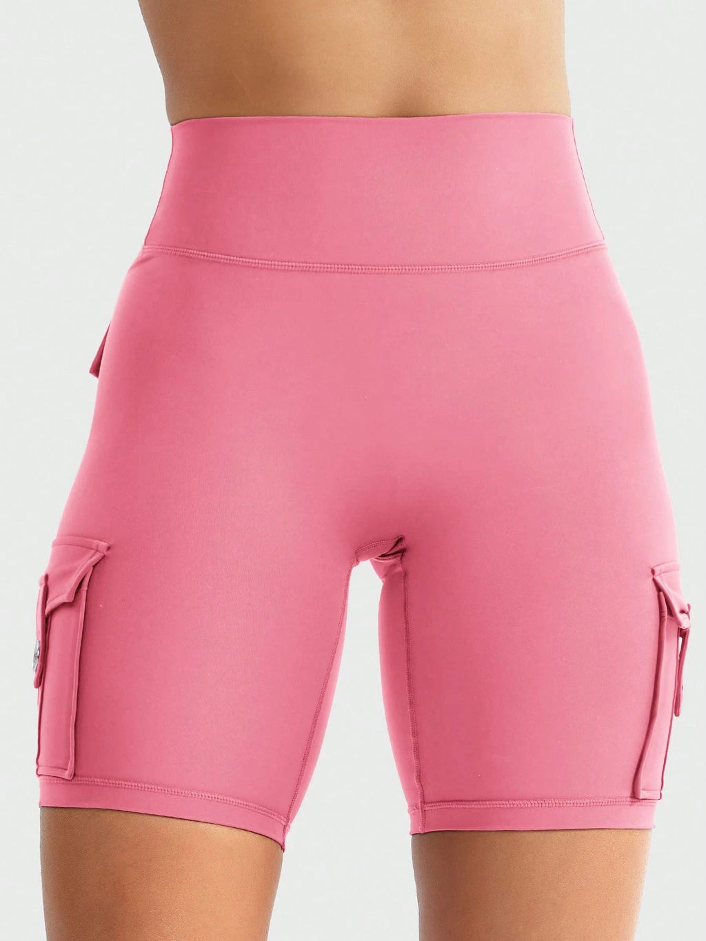 Clean & Professional (Recommended)  Women's High Waisted 8" Biker Shorts with Cargo Pockets