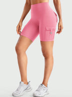 Clean & Professional (Recommended)  Women's High Waisted 8" Biker Shorts with Cargo Pockets