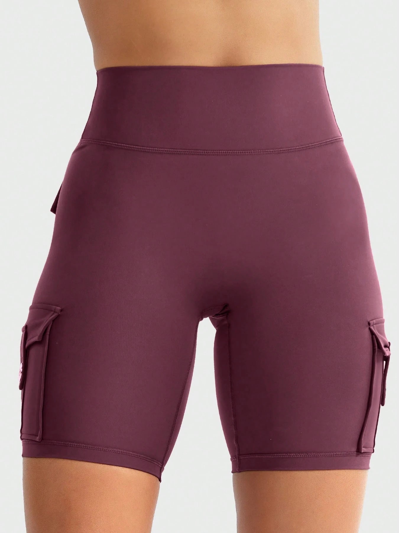 Clean & Professional (Recommended)  Women's High Waisted 8" Biker Shorts with Cargo Pockets