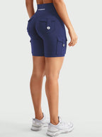 Clean & Professional (Recommended)  Women's High Waisted 8" Biker Shorts with Cargo Pockets