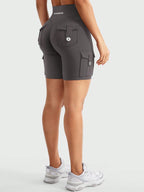Clean & Professional (Recommended)  Women's High Waisted 8" Biker Shorts with Cargo Pockets