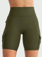 Clean & Professional (Recommended)  Women's High Waisted 8" Biker Shorts with Cargo Pockets