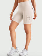 Clean & Professional (Recommended)  Women's High Waisted 8" Biker Shorts with Cargo Pockets
